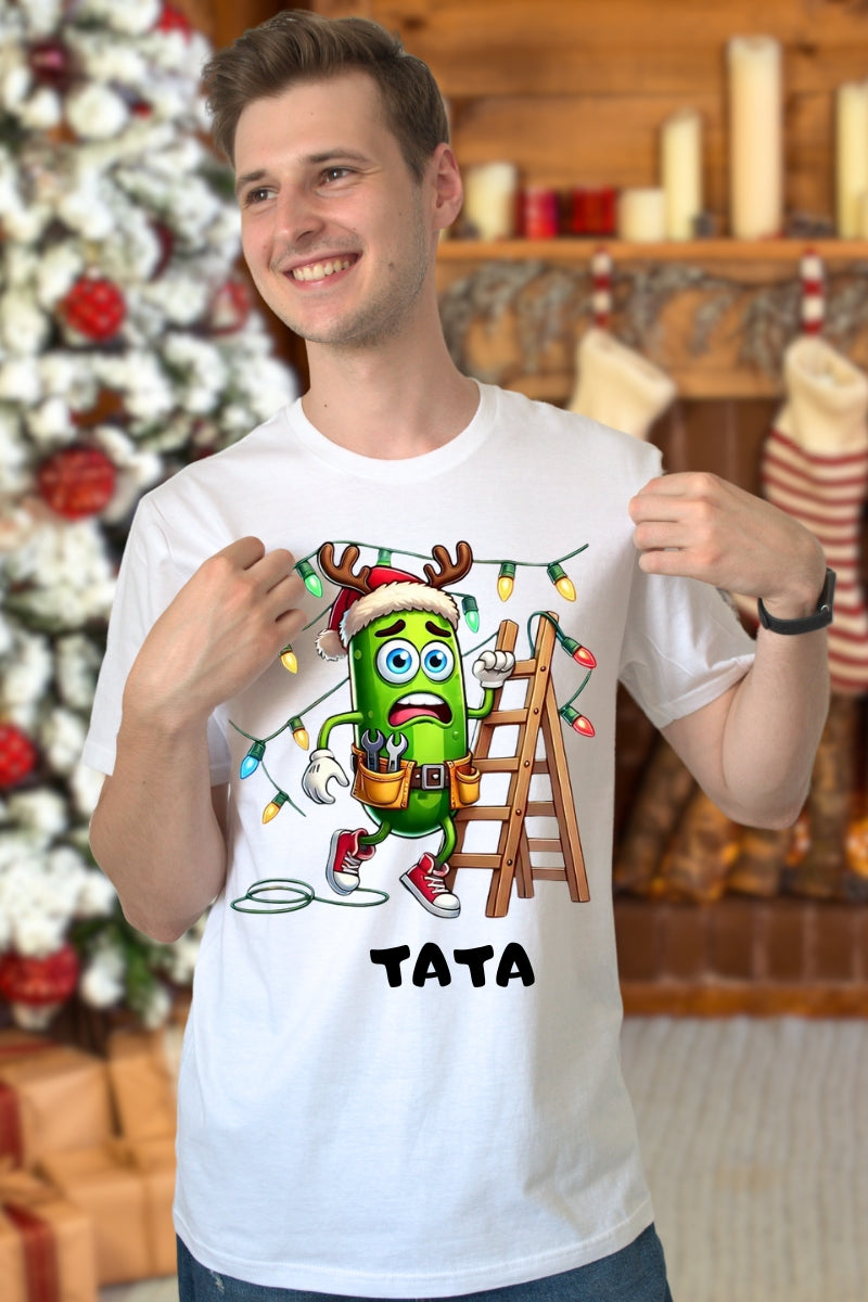 Set Tricouri Pentru Familie De Craciun Cu Activitati Personalizat Cu Nume tata