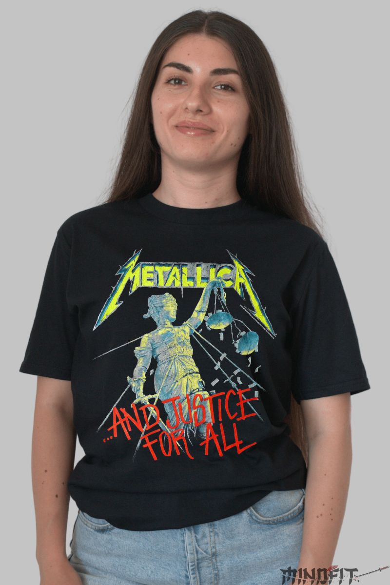 Tricou Cu Metallica And Justice For All dama negru