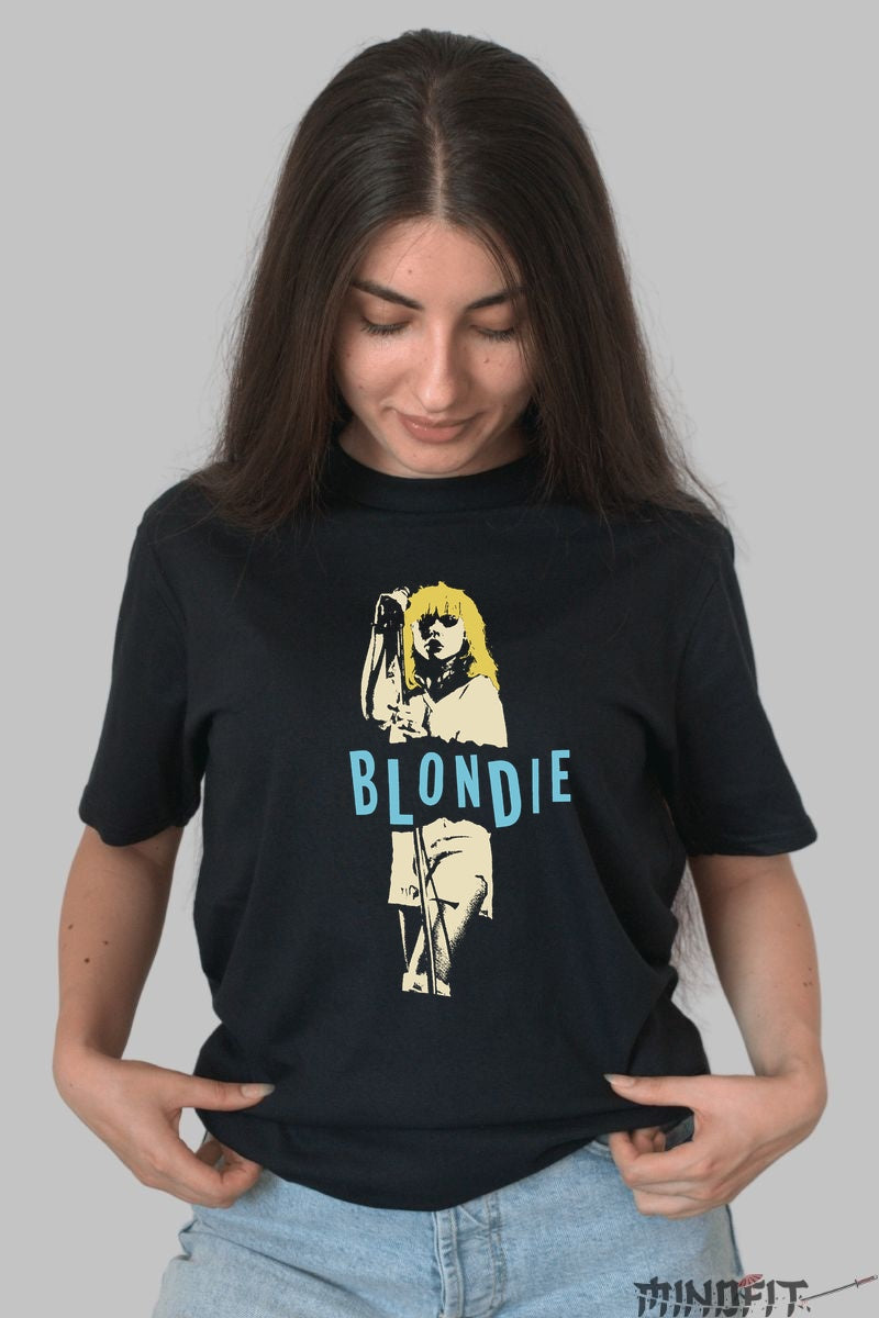 Tricou Rock Blondie Minimal Retro dama negru