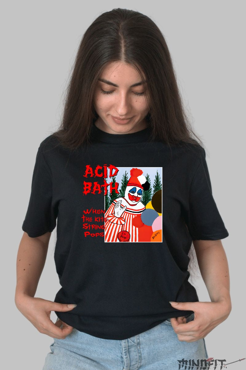Tricou Acid Bath - When the Kite String Pops Clown Art dama negru