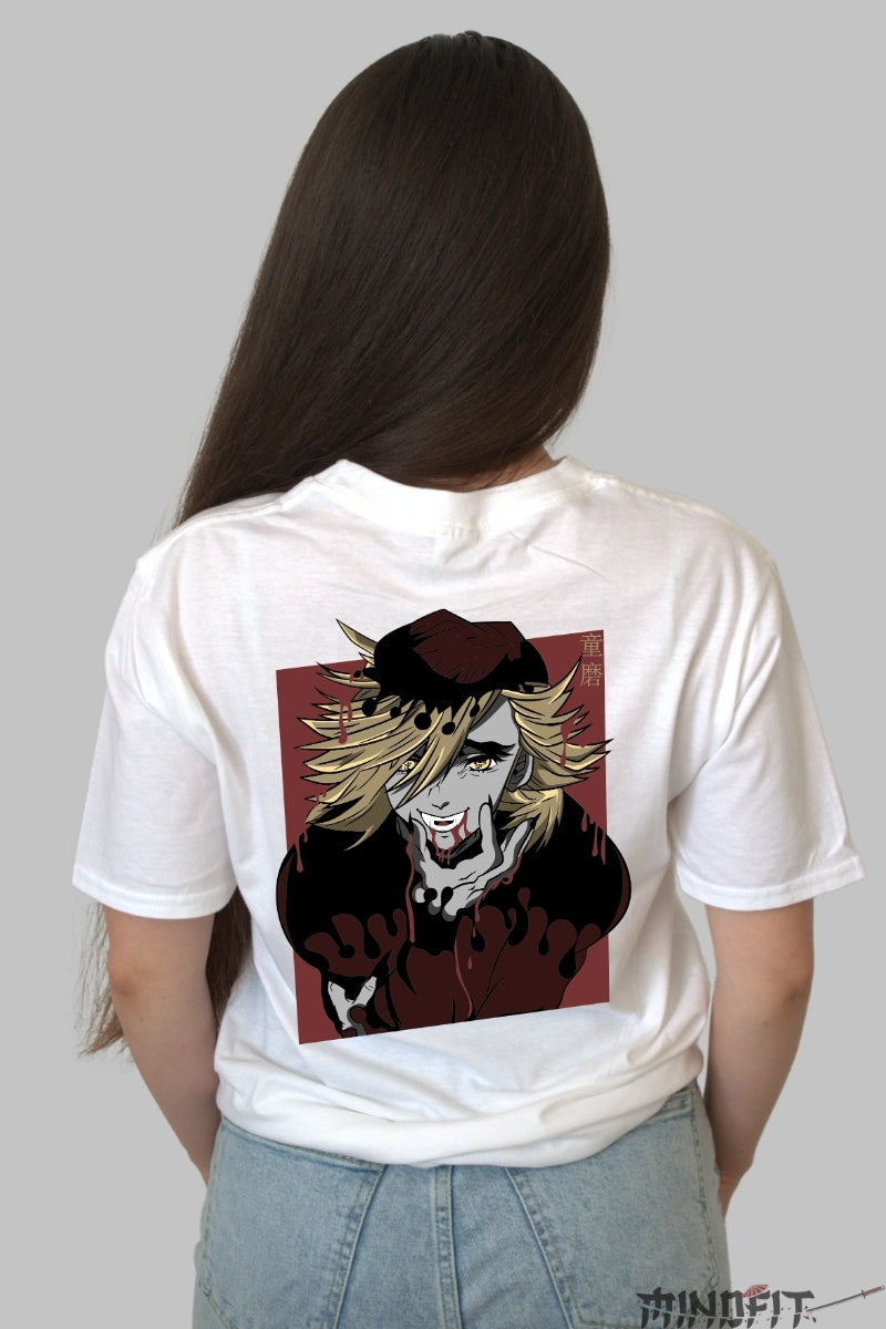Tricou Anime Demon Slayer - Doma Putere Seducatoare Dama alb
