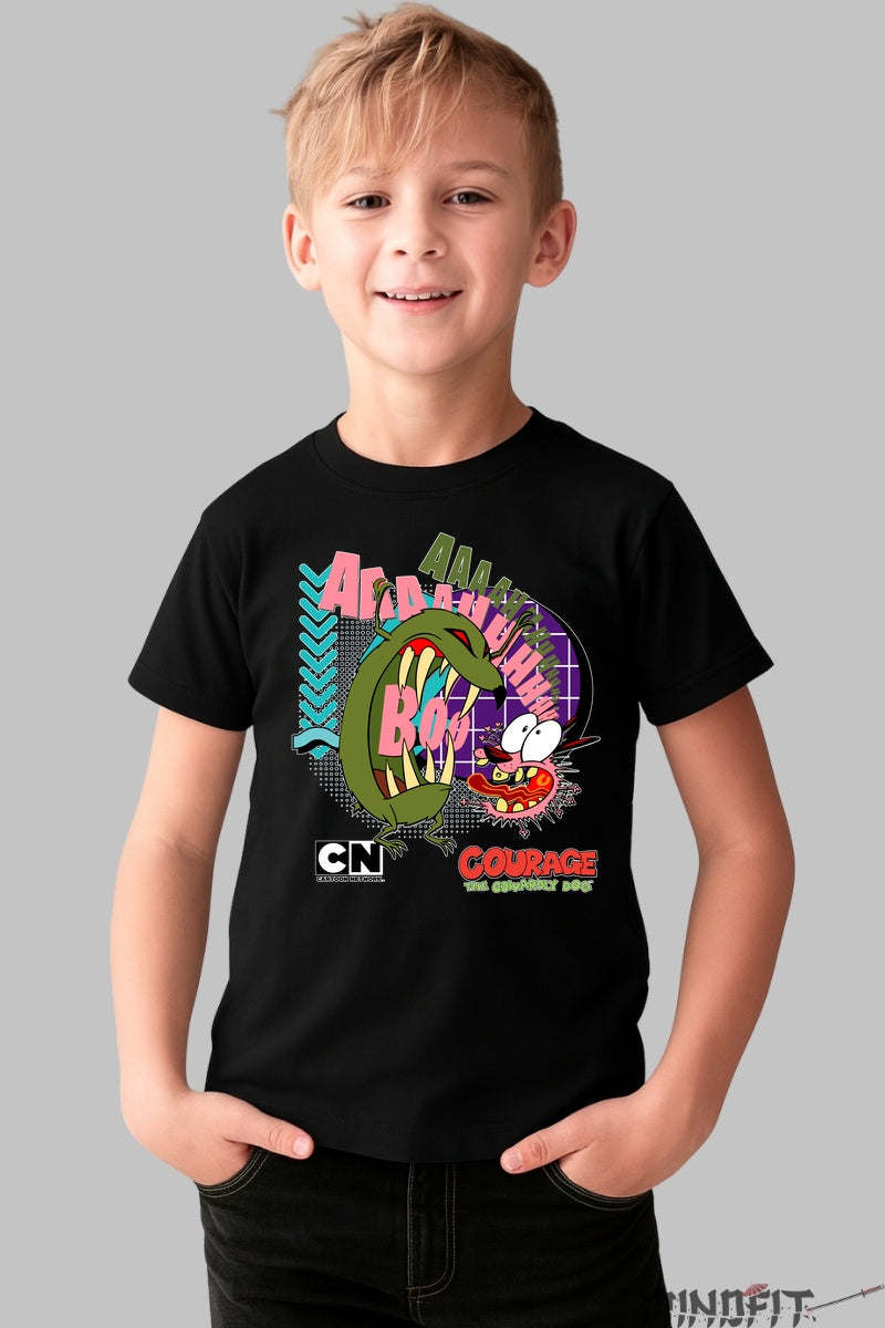 Tricou Courage the Cowardly Dog - Cartoon Network baiat negru