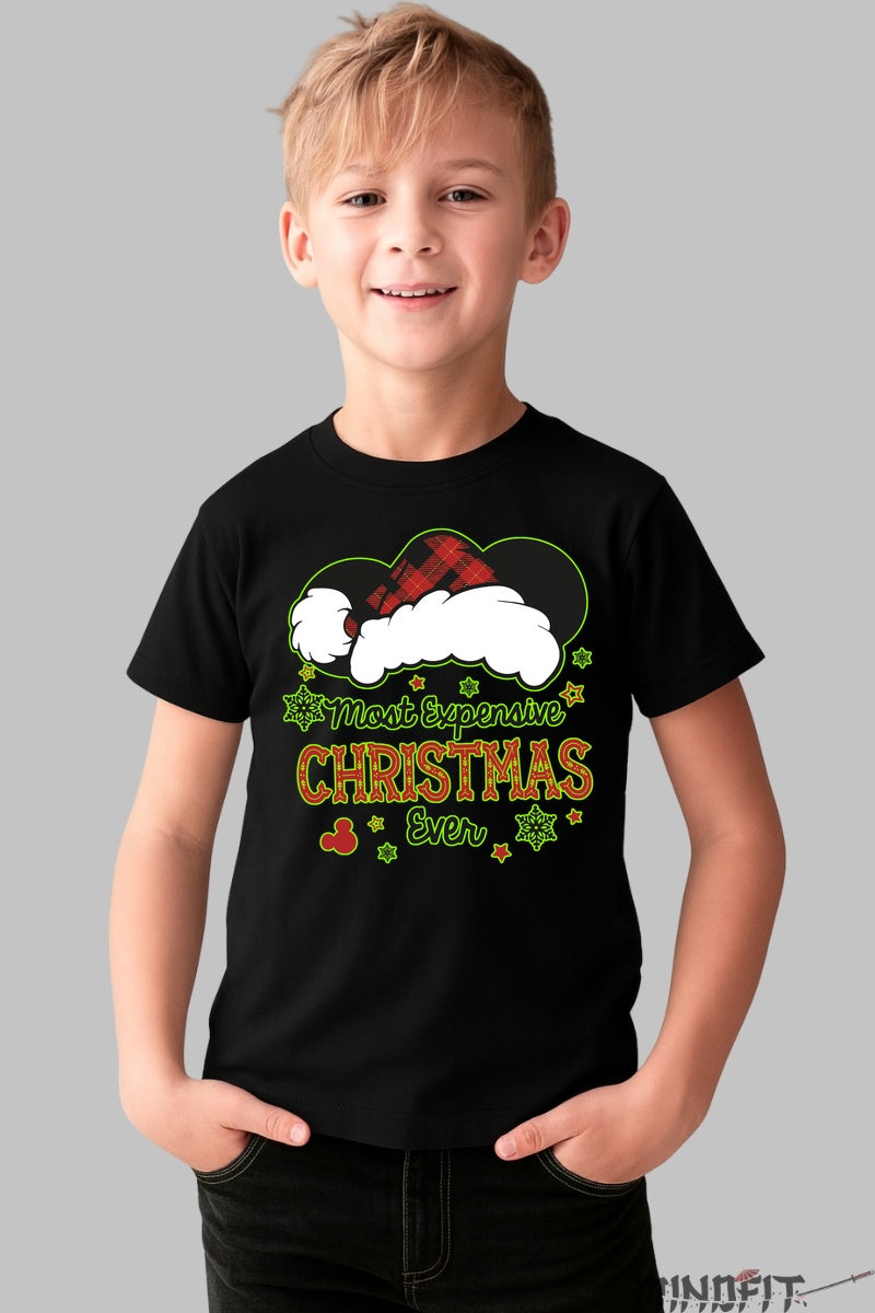 Tricou De Craciun Copii - Most Expensive Christmas Ever baiat negru