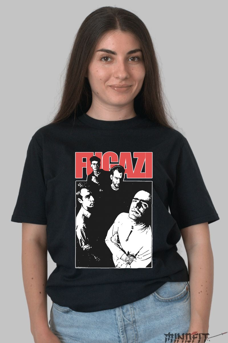 Tricou Fugazi - Atitudine Underground Alb-Negru dama negru