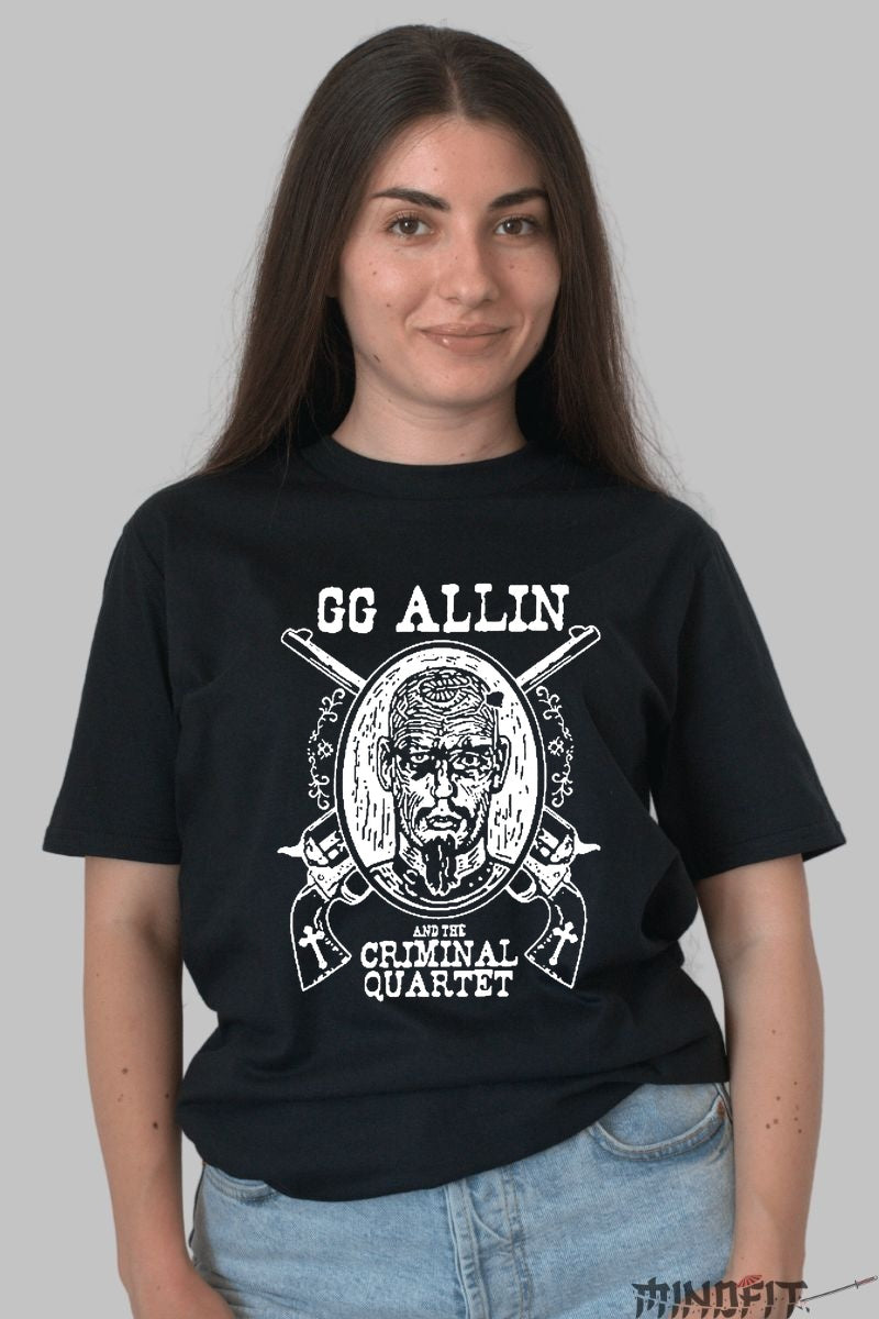 Tricou GG Allin - Criminal Quartet Legacy dama negru
