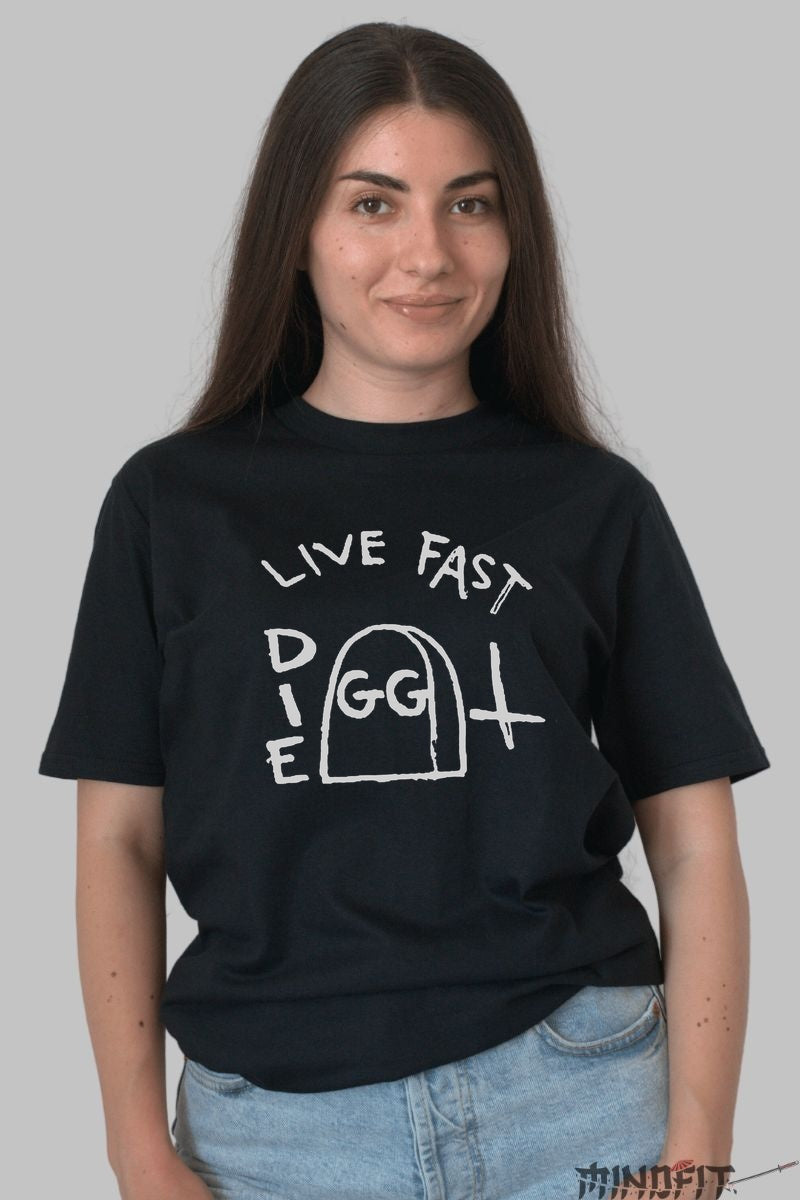 Tricou GG - Live Fast Die Underground dama negru