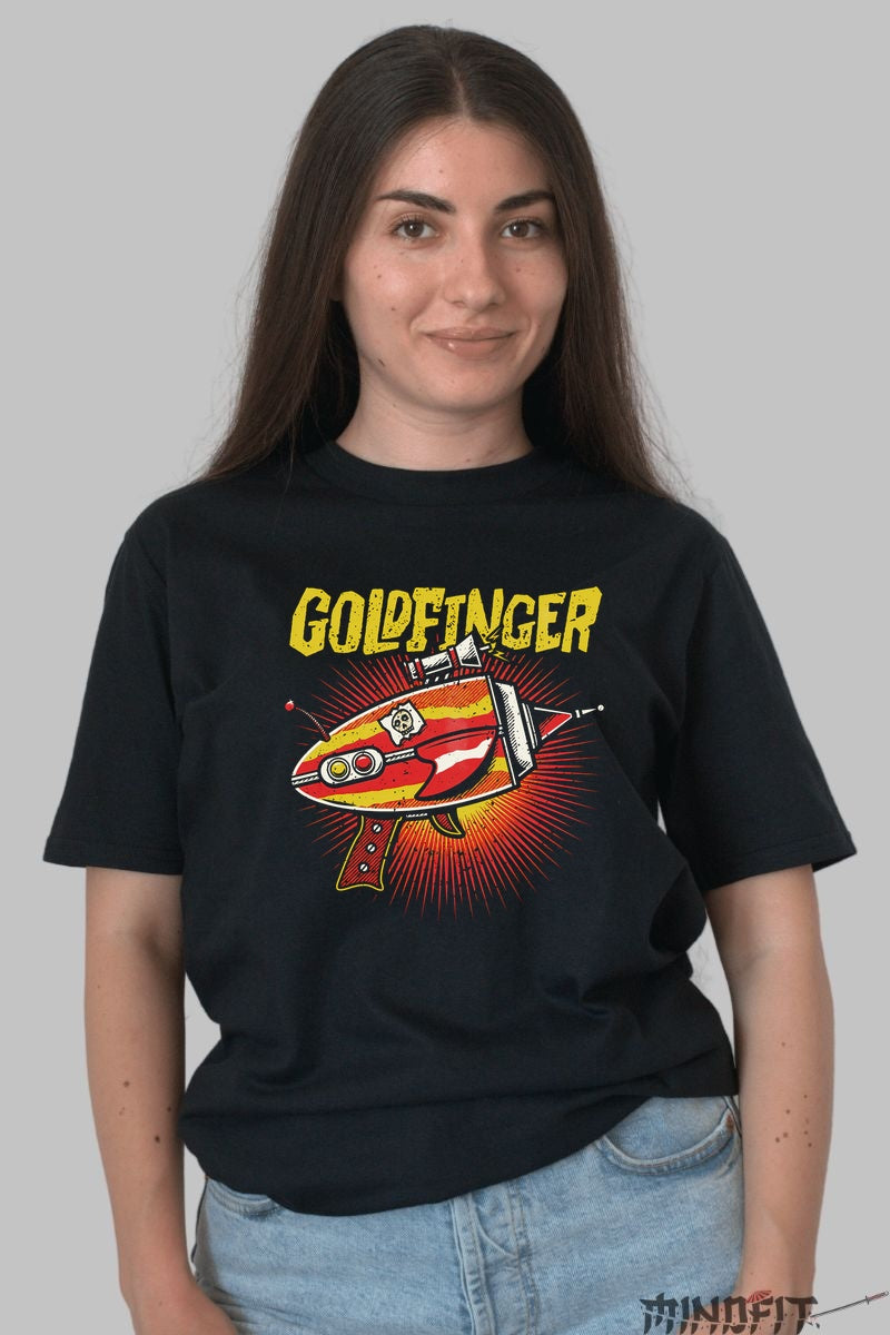 Tricou Goldfinger - Retro Blaster Punk dama negru