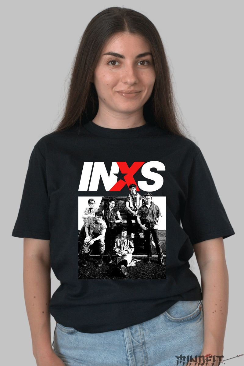 Tricou INXS - Portret Urban Rock dama negru