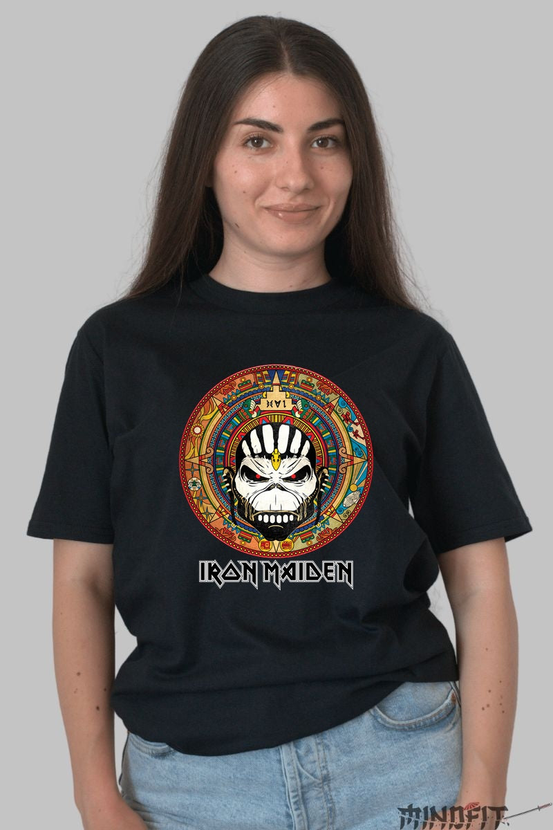 Tricou Iron Maiden - Aztec Skull Legacy dama negru
