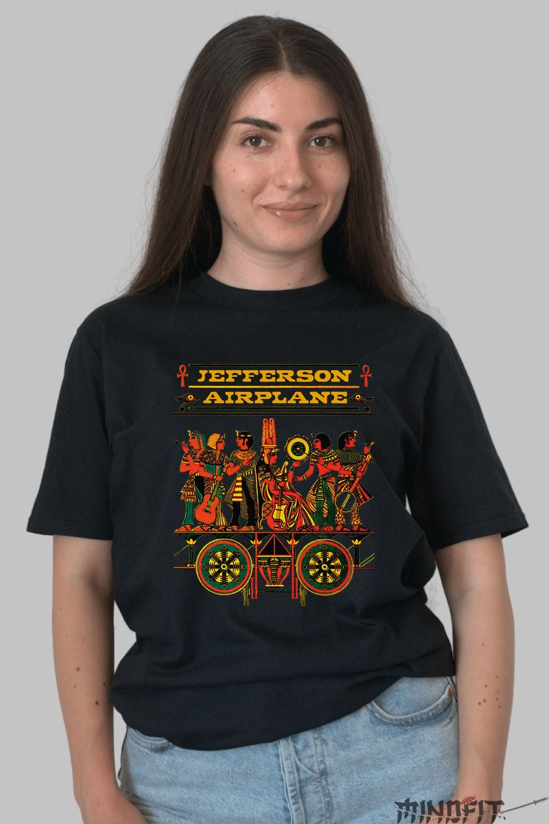 Tricou Jefferson Airplane - Psychedelic Egyptian Vibe dama negru