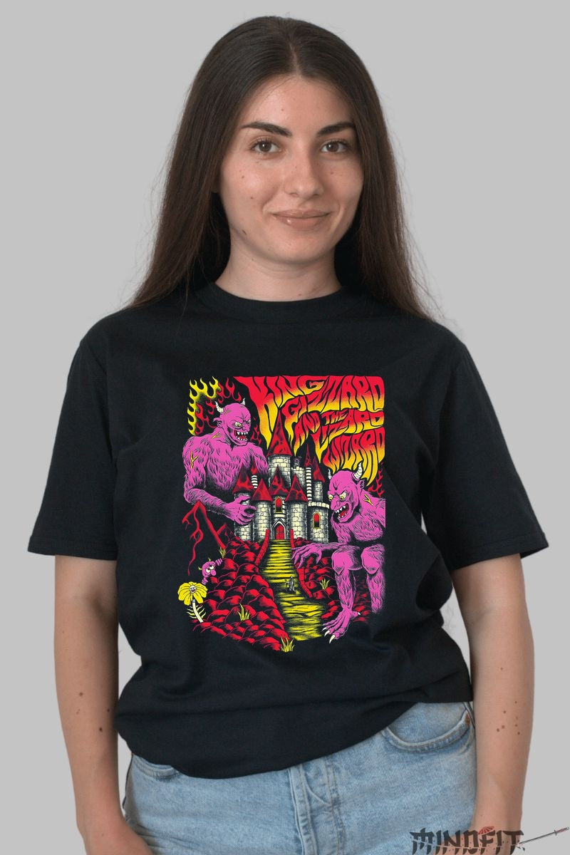 Tricou King Wizard - Castelul Groazei Psihedelice dama negru