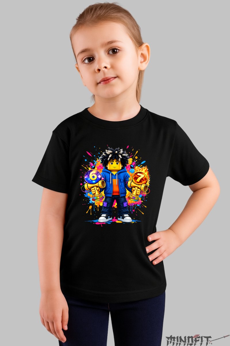 Tricou Roblox Kendama - Explozie de Culoare fata negru