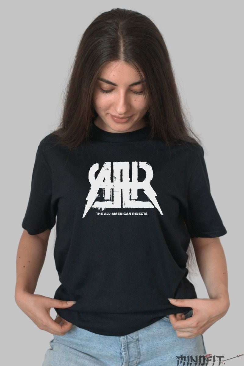 Tricou Rock The All-American Rejects - Logo Grunge Alb dama negru