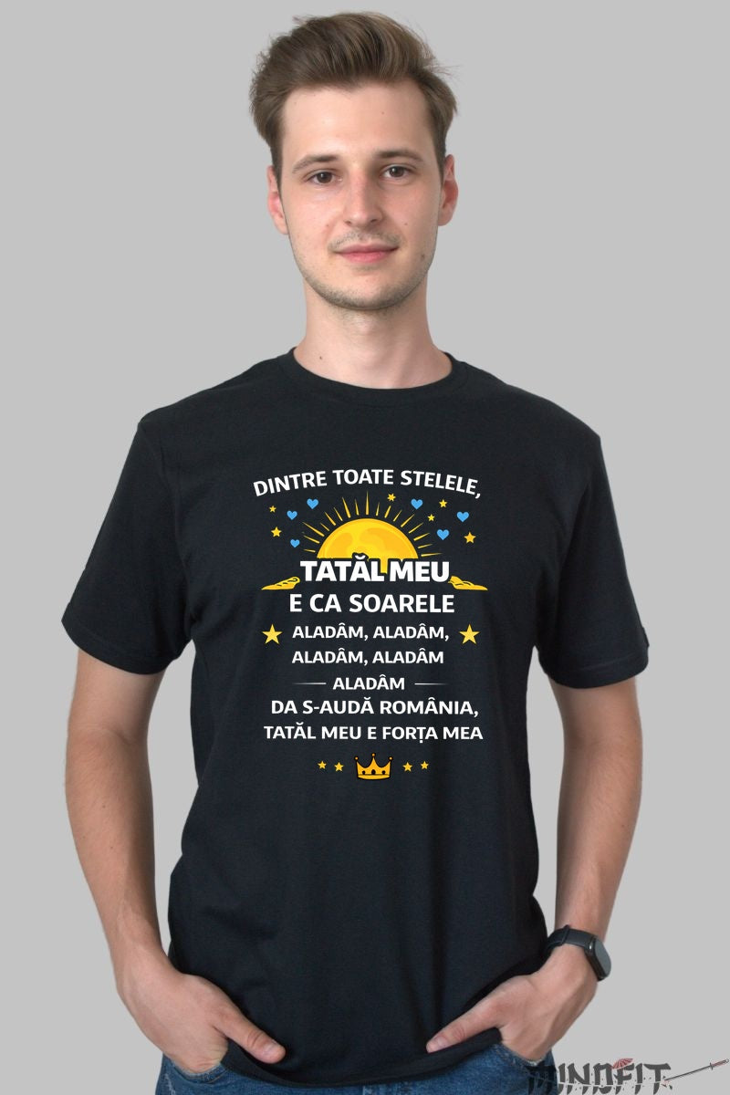 tricou mama mea e ca soarele barbat negru