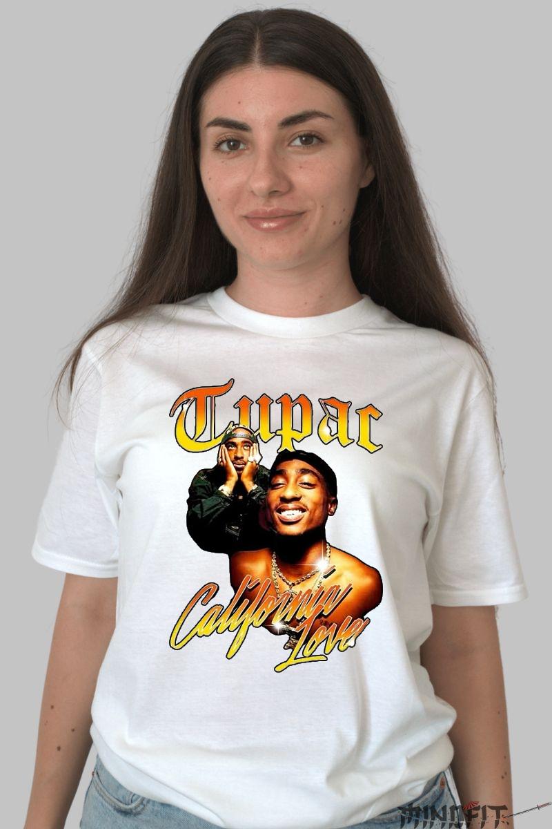 Tricou 2pac West Coast dama alb fata