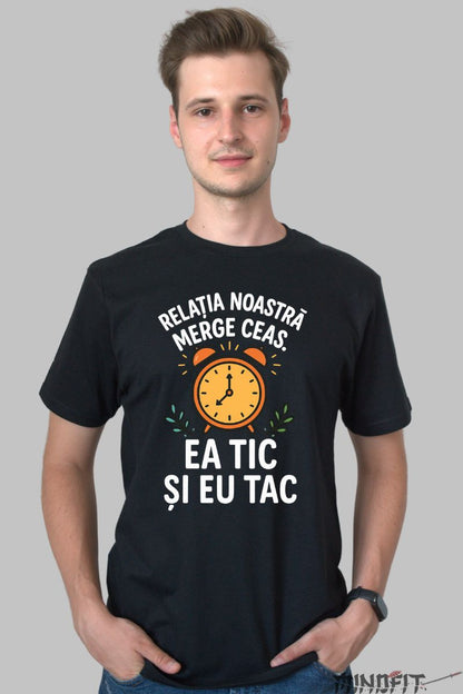 Tricou Amuzant Relatia Nostra barbat negru fata