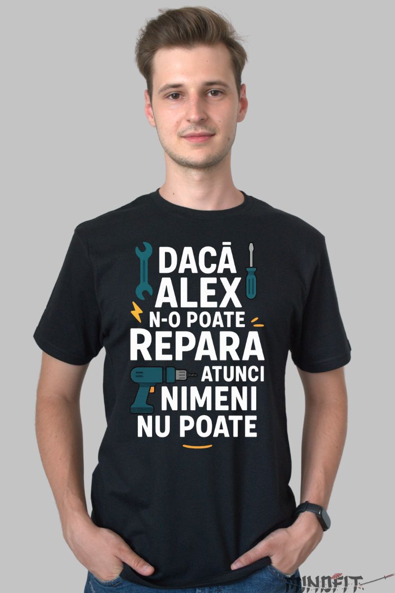 Tricou Amuzant cu Nume Nimeni nu Poate barbat negru fata