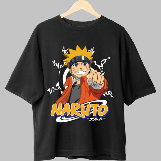 Tricou Anime Naruto Forta Sigiliului negru fata