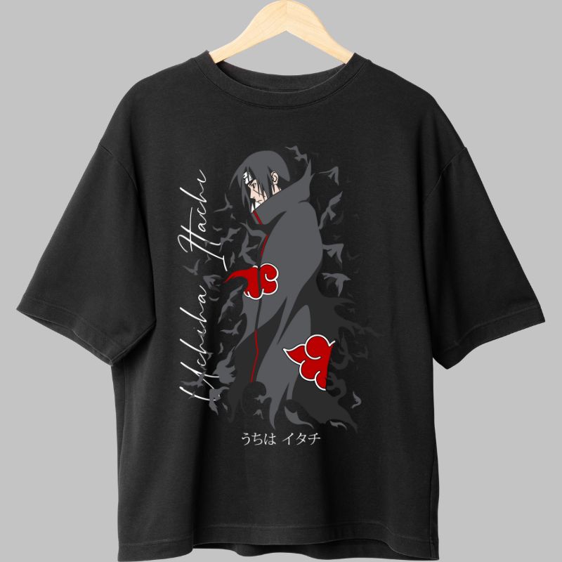 Tricou Anime Naruto Itachi Uchiha Hache negru fata