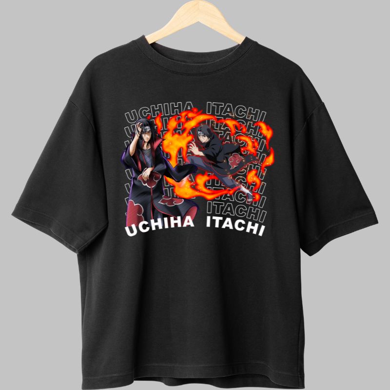 Tricou Anime Naruto Itachi Uchiha negru fata