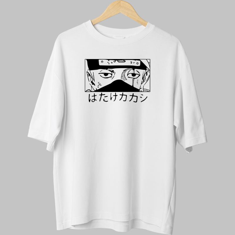 Tricou Anime Naruto Kakashi Hidden Face alb fata