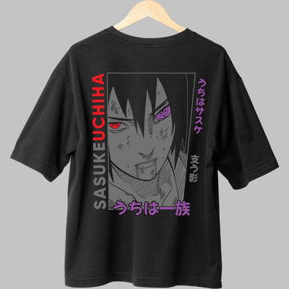 Tricou Anime Naruto Sasuke The Dark Side negru spate
