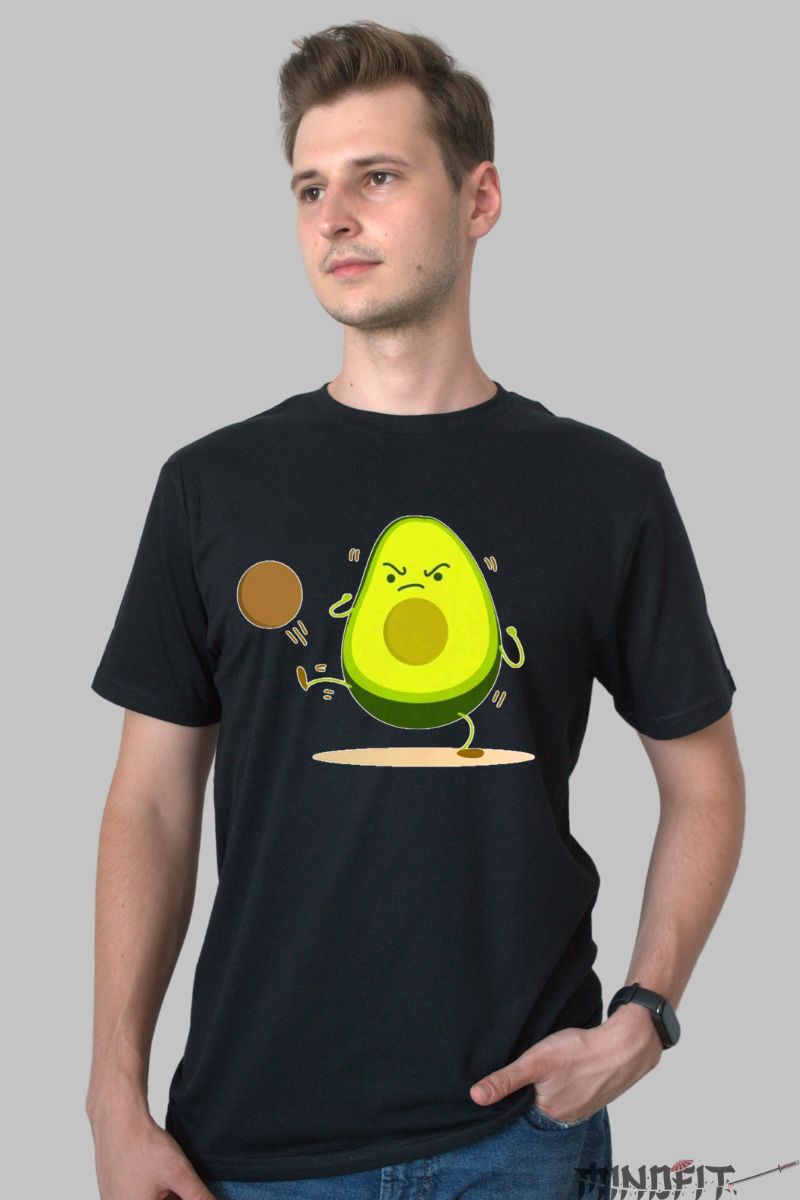 Tricou Avocado Furios barbat negru fata