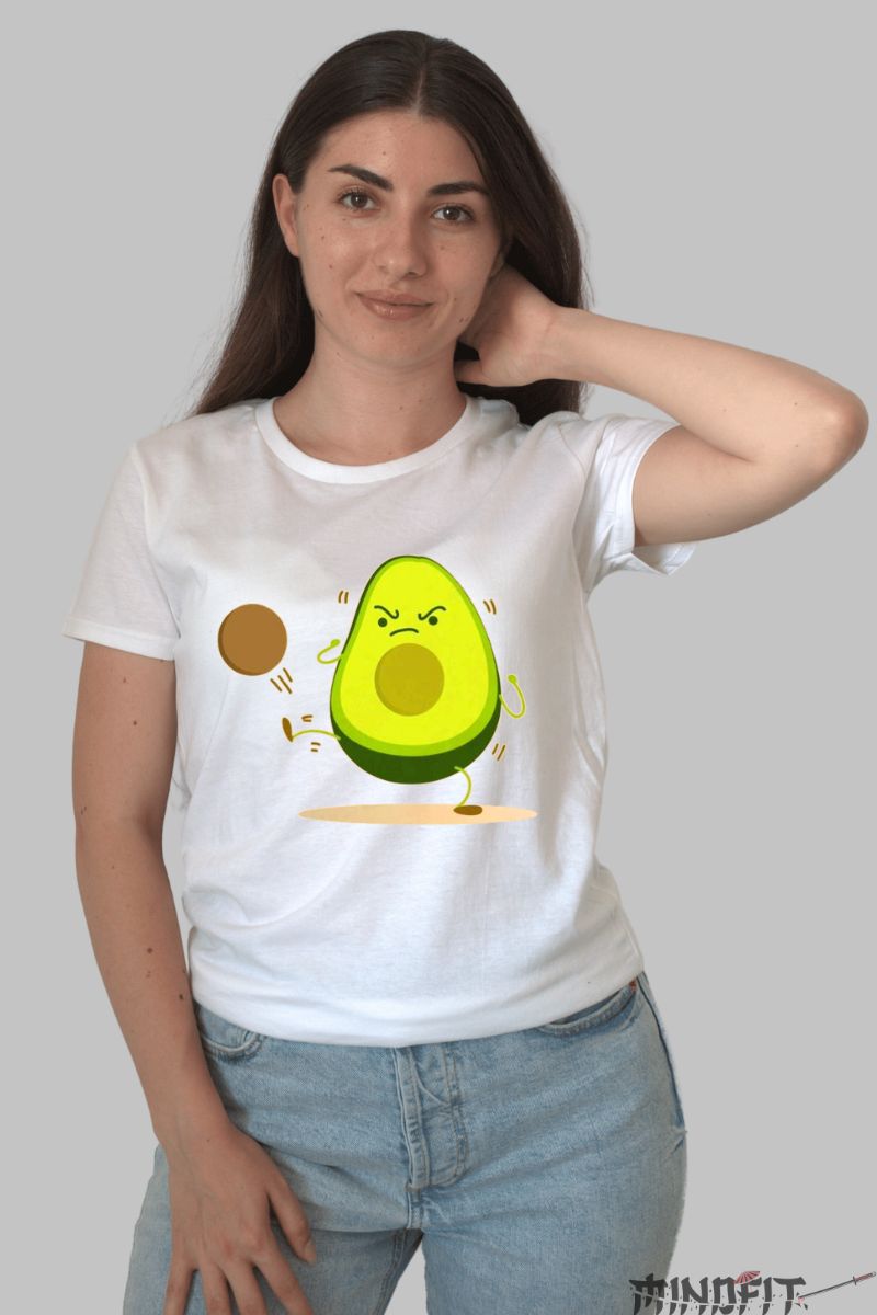 Tricou Avocado Furios dama alb fata