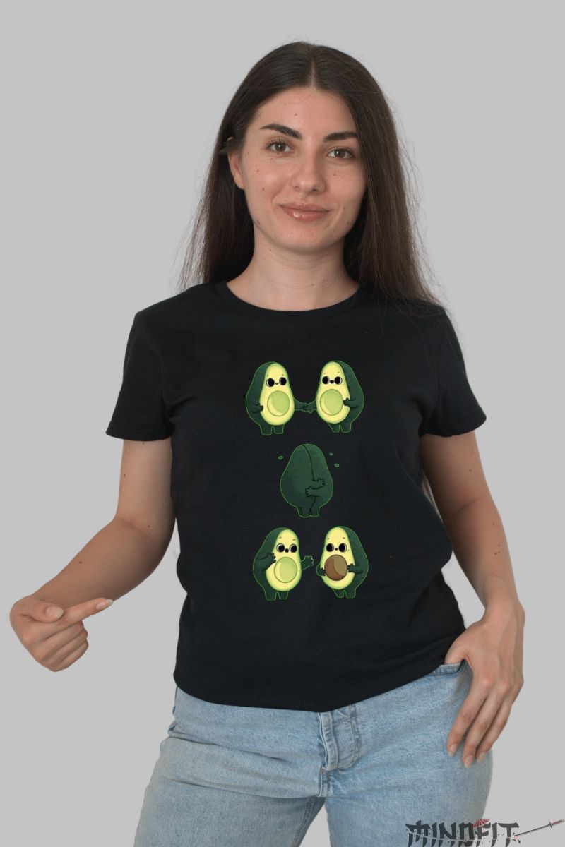 Tricou Avocado Love dama negru fata
