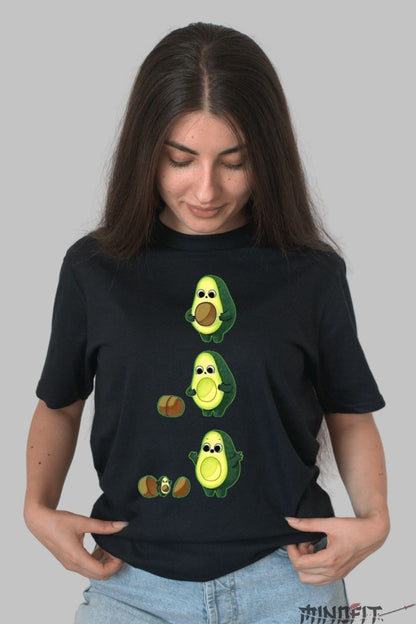 Tricou Avocado Simpatic dama negru fata