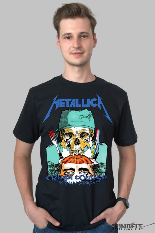 Tricou Cu Metallica Crash Course barbat negru