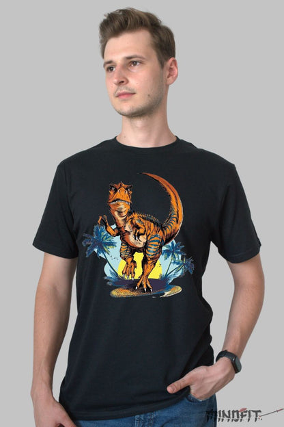 Tricou Dinozaur Gigant barbat negru fata