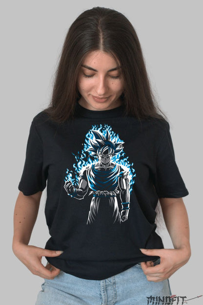 Tricou Dragon Ball Son Goku In Flames dama negru fata