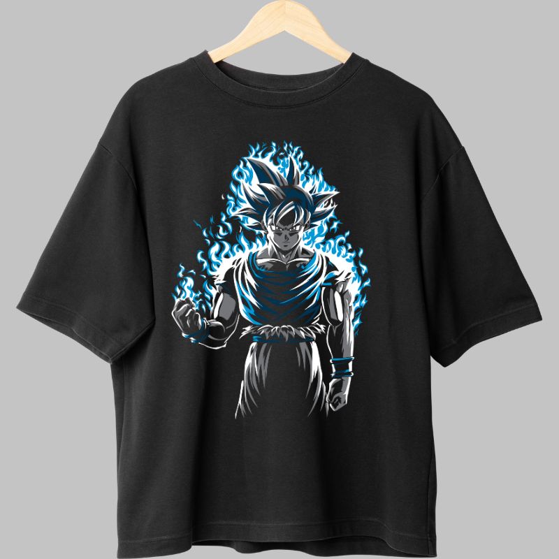 Tricou Dragon Ball Son Goku In Flames negru fata