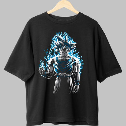 Tricou Dragon Ball Son Goku In Flames negru fata