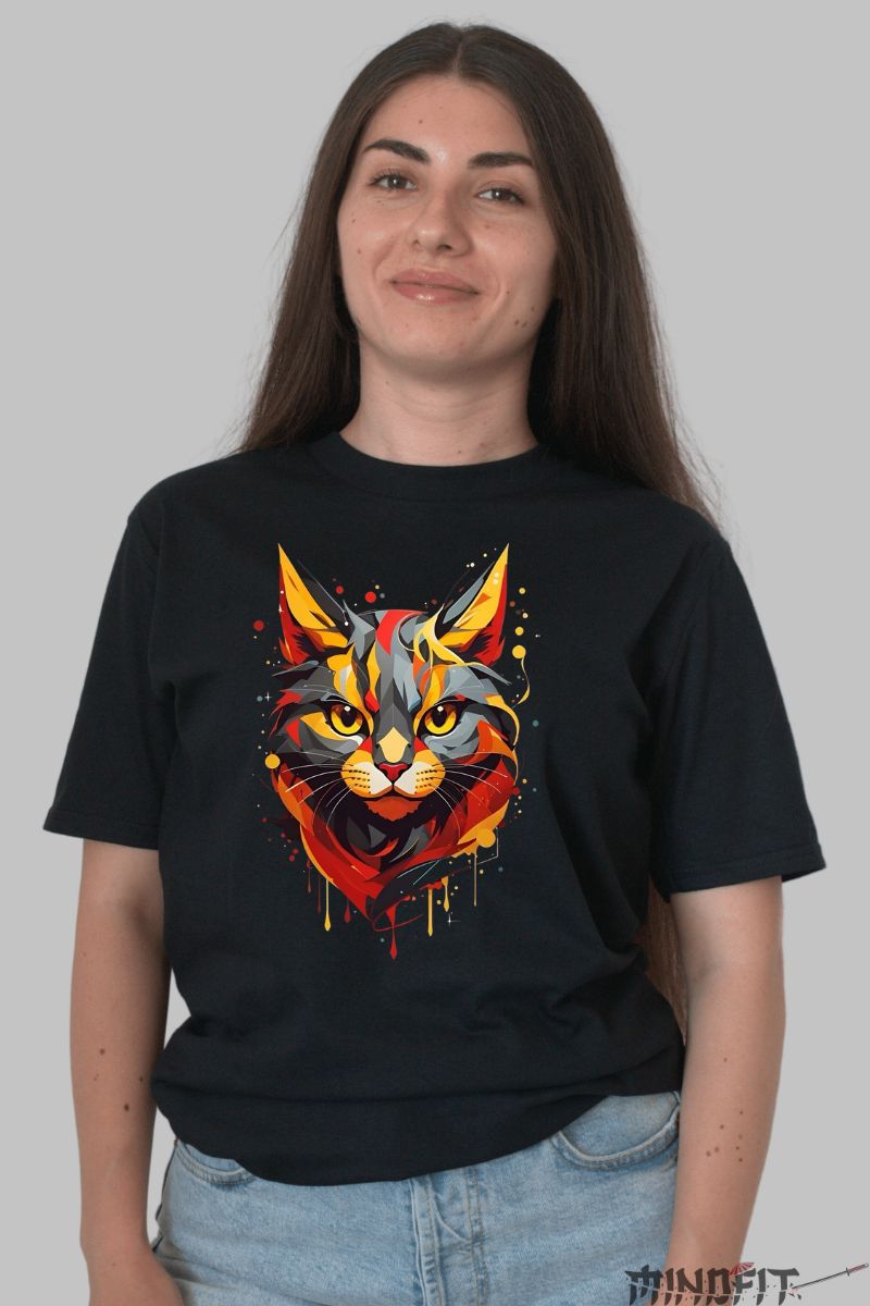 Tricou Grumpy Cat Mood dama negru fata