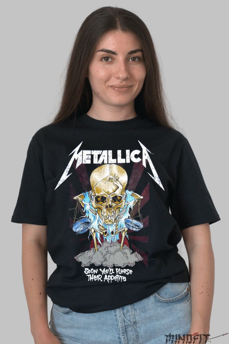 Tricou Metallica Master Skull dama negru