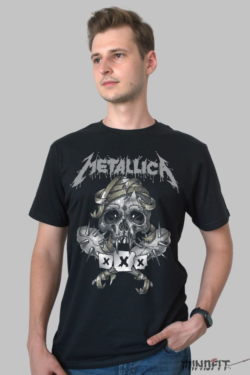 Tricou Metallica Triple X barbat negru