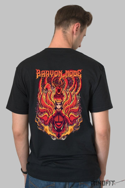 Tricou Naruto Flame Baryon barbat negru spate