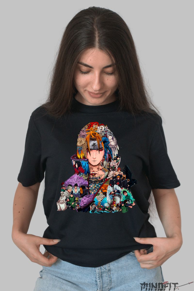 Tricou Naruto Itachi And His Story dama negru fata