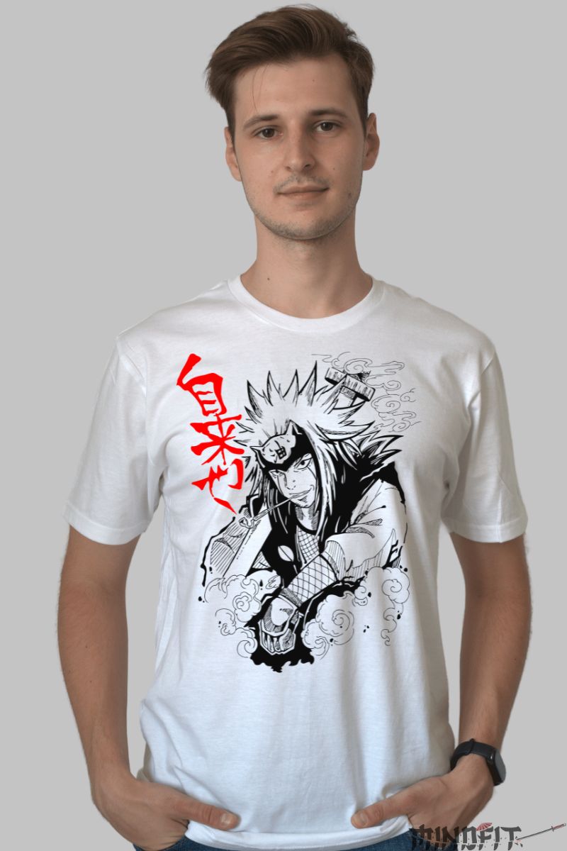 Tricou Naruto Jiraya Rebel barbat alb fata