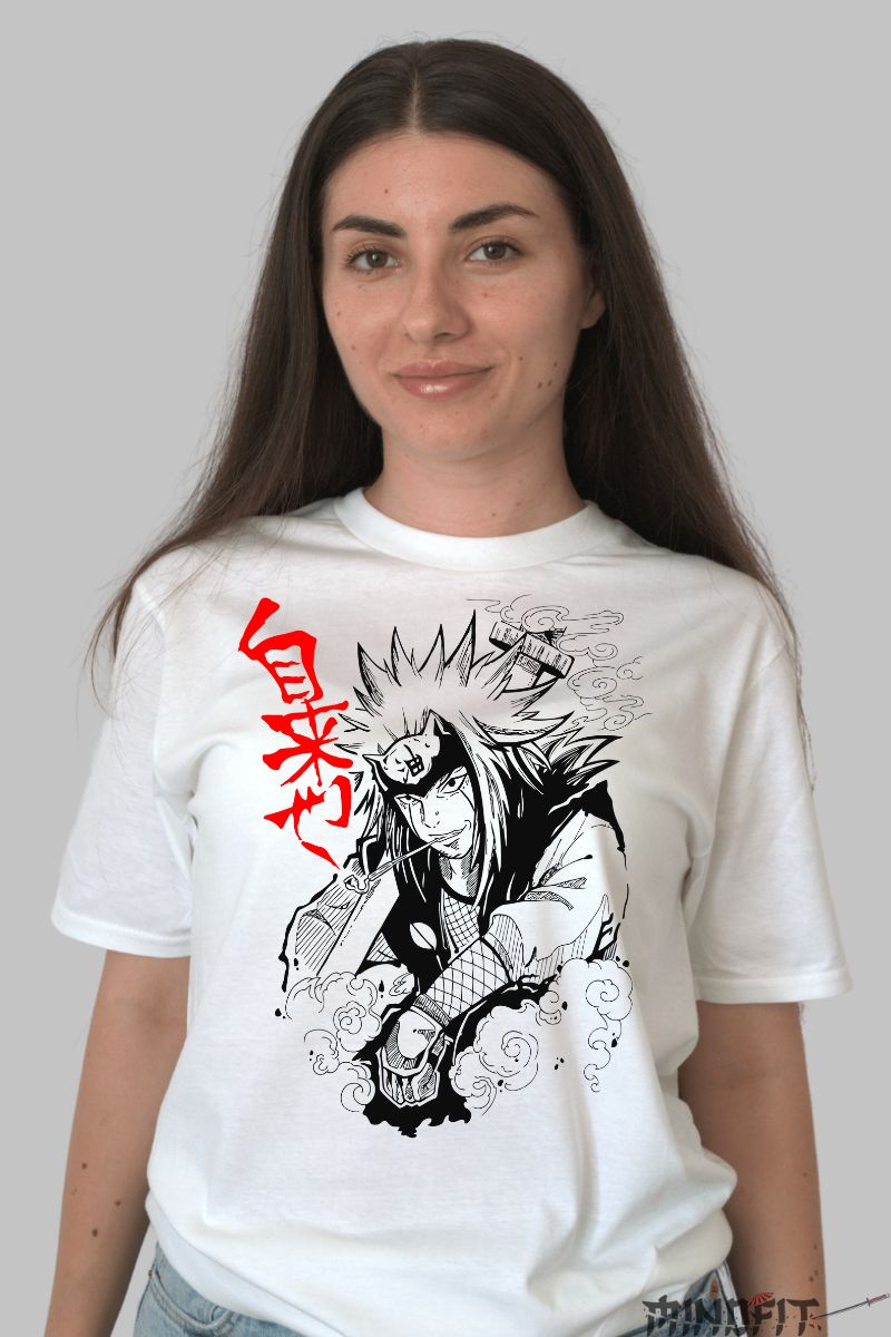 Tricou Naruto Jiraya Rebel dama alb fata