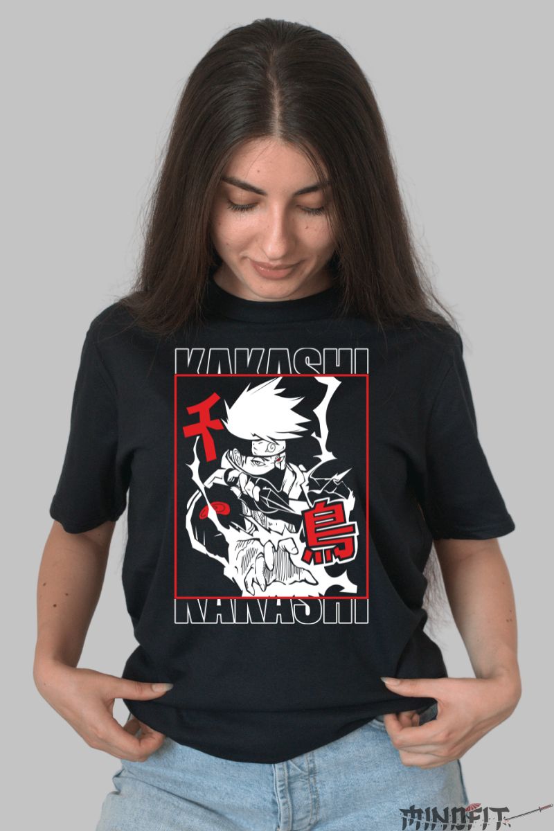 Tricou Naruto Kakashi The Fighter dama negru fata