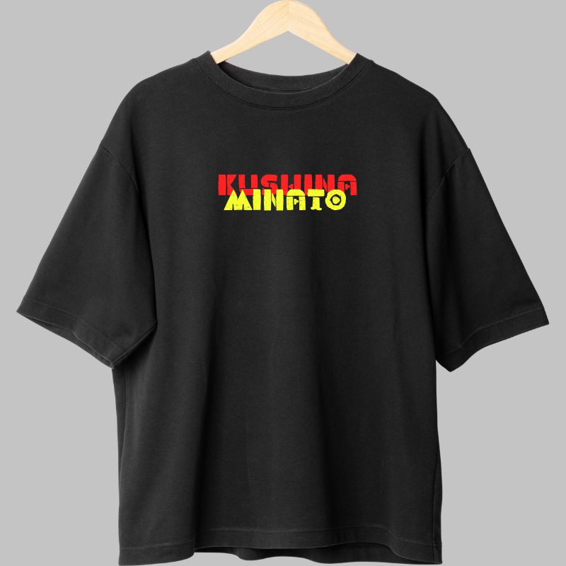 Tricou Naruto Minato vs Kushina negru fata
