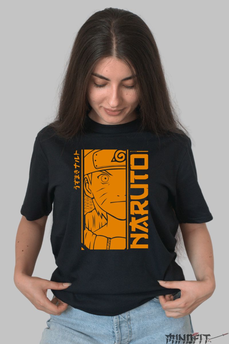 Tricou Naruto Orange dama negru fata