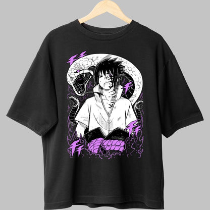 Tricou Naruto Sasuke Facing Destiny negru fata