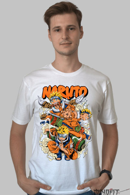 Tricou Naruto Unfiltered Energy barbat alb fata