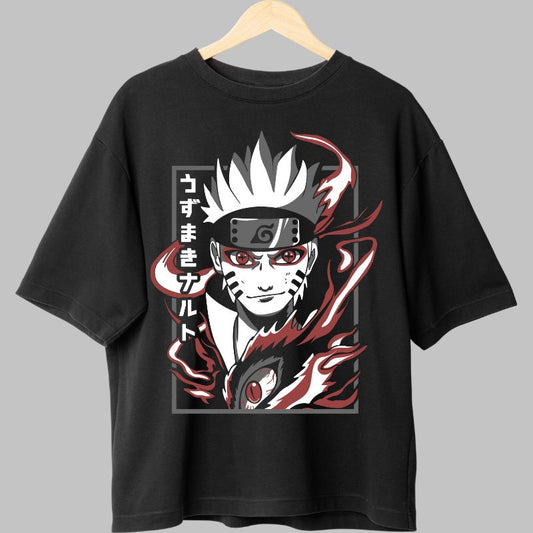 Tricou Naruto Uzumaki Style negru fata