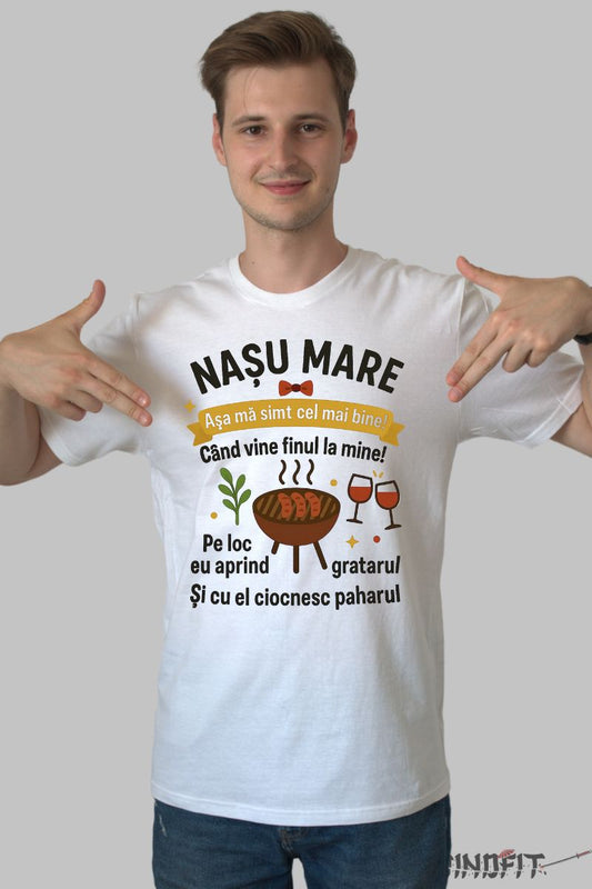 Tricou Nasu Mare -Asa Ma Simt Cel Mai Bine barbat alb