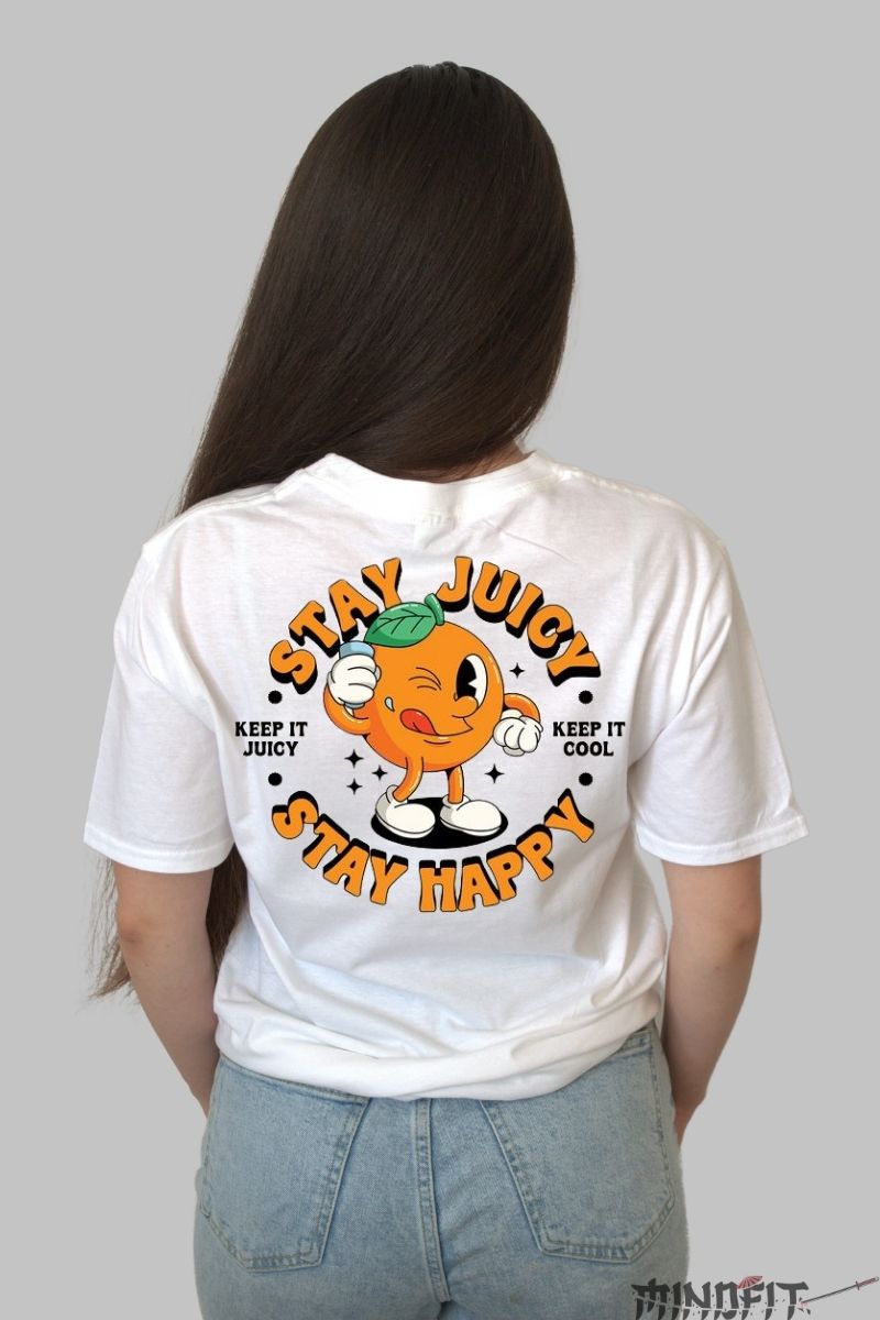 Tricou Orange Stay Fresh dama alb spate